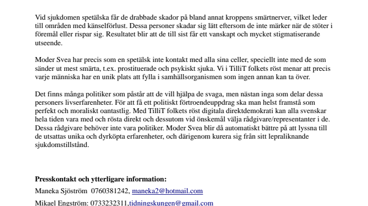 TilliT folkets röst vill få in fler prostituerade i politiken