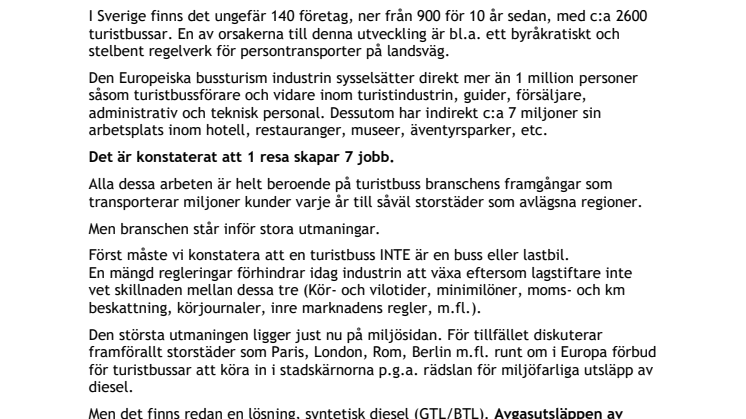 Turistbussbranschen har lösningen på transportnäringens miljöproblem