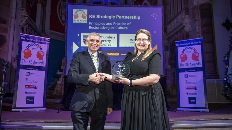 L-R: Dr Tony Soteriou, Director of Commercialisation, UKRI and Dr Gosia Ciesielska, Associate Professor of Organisation Studies, Northumbria University.