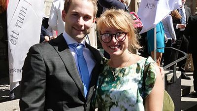 Tandläkarteamet Stefan Lindskog (tandläkarstudent) och Frida Fredlund (handledare)