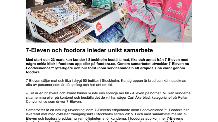7-Eleven och foodora inleder unikt samarbete 