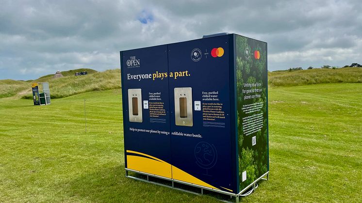Bluewater hydration station a force for good at The Open golf tournament, helping avoid the need for single user plastic bottles to be sold to later end up polluting landfill and oceans