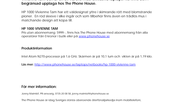 Nu finns HP Vivienne Tam hos The Phone House