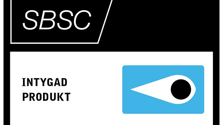SBSC-certifikatsmärke – intygad produkt enligt relevant norm