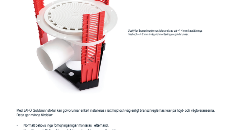Produktblad - JAFO Golvbrunnsfixtur