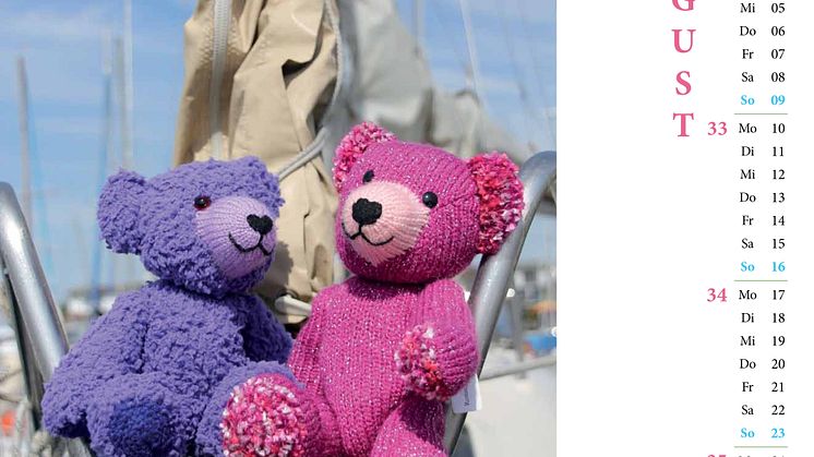 Bärenherz-Kalender 2015: Jeder Monat präsentiert bunte Strickbärchen in Aktion