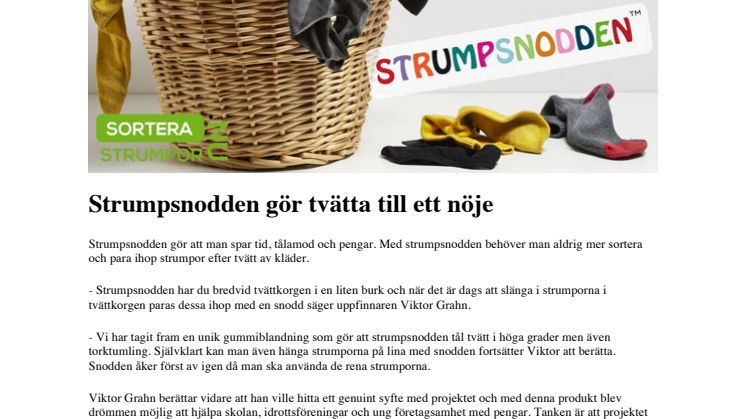 Strumpsnodden gör tvätta till ett nöje