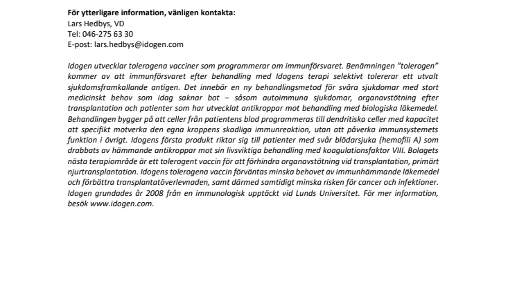 SvD Börsplus publicerar analys av Idogen