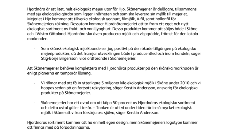 Skånemejerier kompletterar ekosortiment