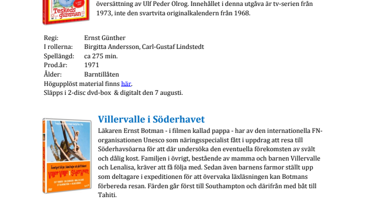 Nyheter på blu-ray, dvd & digitalt från Scanbox i augusti