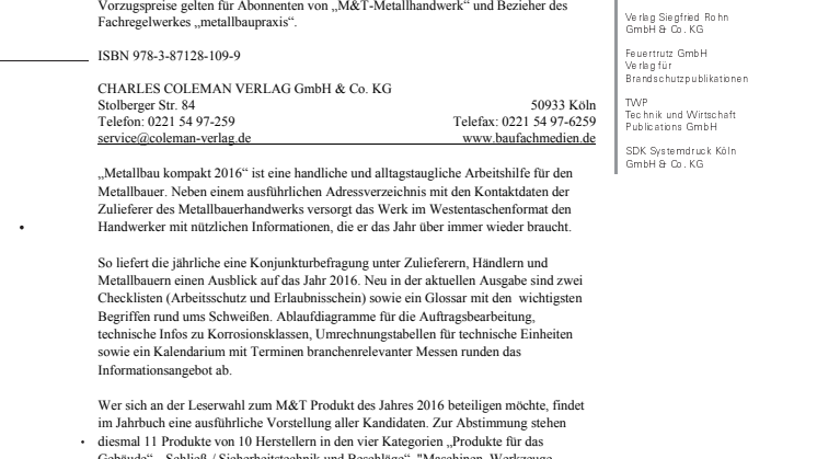 Metallbau kompakt 2016