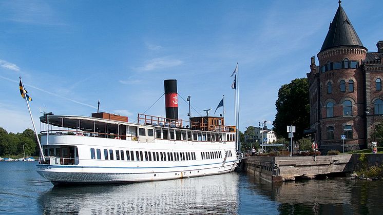 Pressbild - Strömma Kanalbolaget - M/S Gustafsberg VII i Gustavsbergs hamn