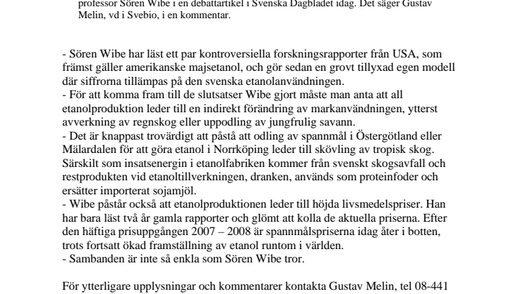 Befängda påståenden av Sören Wibe