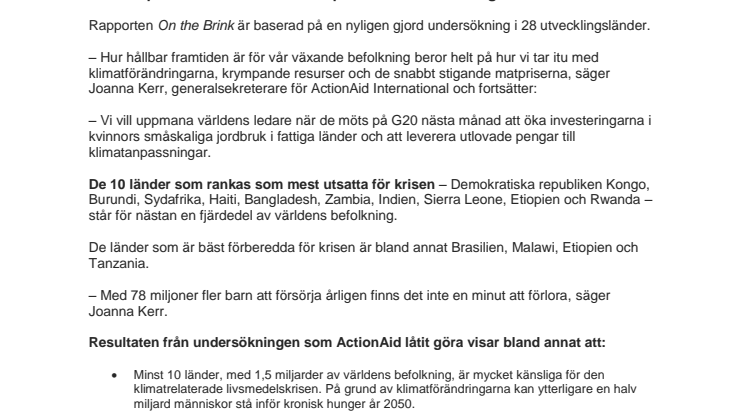 Världen står inför tredubbel kris