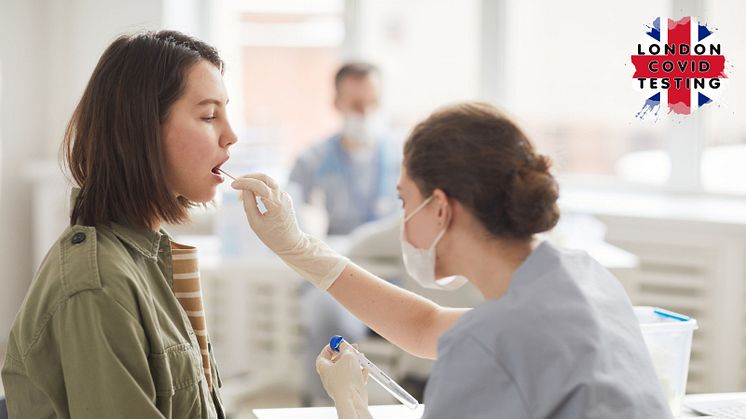 London Covid Testing - Nurse Swabbing Patients Mouth Testing for Covid