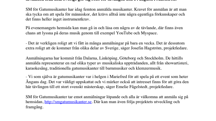 SM för Gatumusikanter lockar musiker från hela Sverige