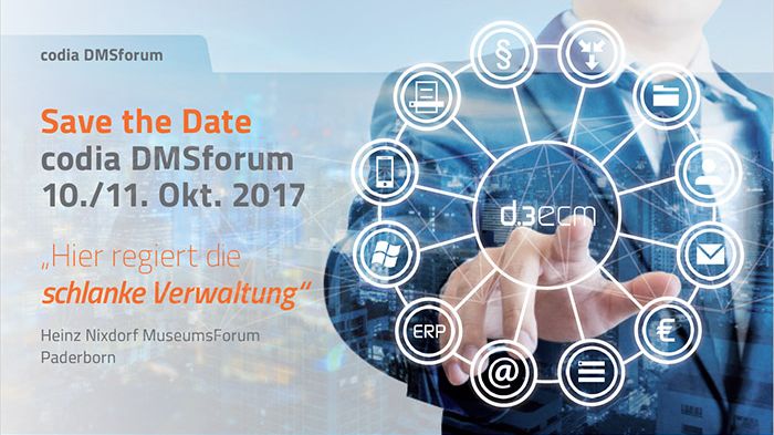 Informationen über DMS im öffentlichen Sektor am 10. und 11. Oktober in Paderborn. Abb. codia Software GmbH