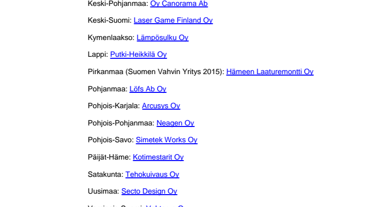 Maakuntien Vahvimmat Yritykset 2015