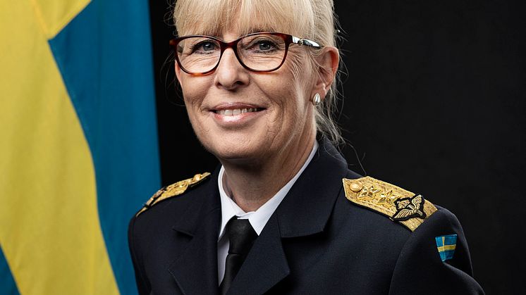 Generalmajor Lena Hallin  chef för den militära underrättelse- och säkerhetstjänsten. Foto: Axel Öberg/Försvarsmakten