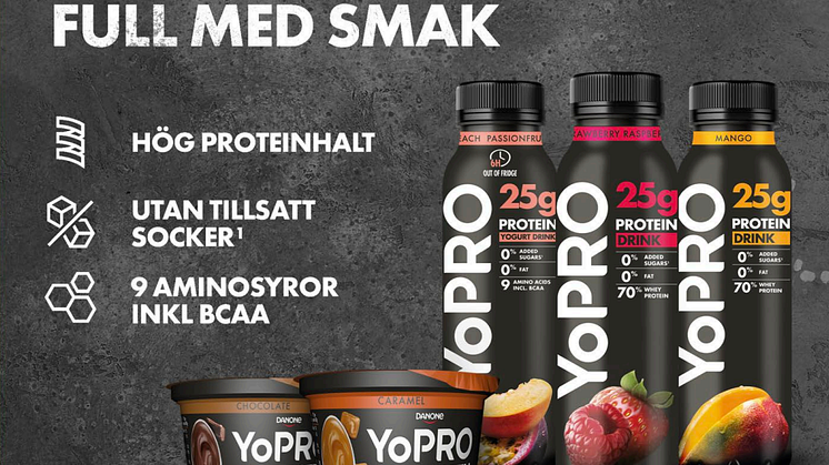 YoPRO växer med nya smaken persika och passionsfrukt