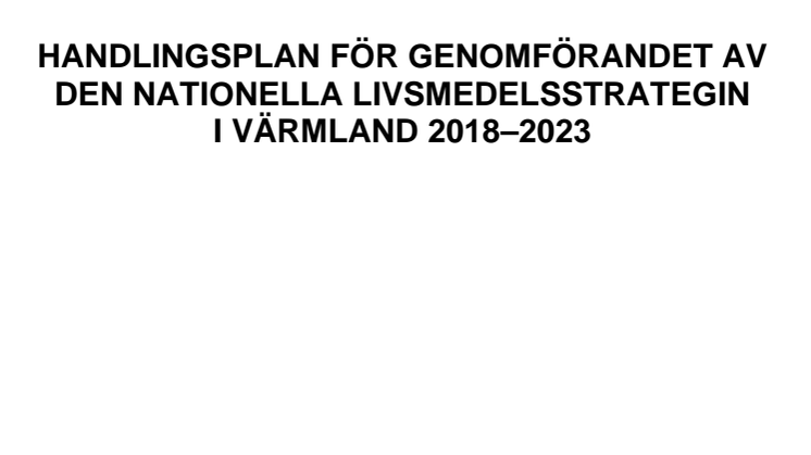 Länsstyrelsens handlingsplan för livsmedel