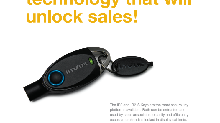 Varularm från Gate Security - InVue, Smart Lock - IR2 Key och IR2-S Key