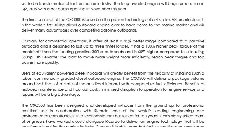 Cox Powertrain: The Revolution Begins: Final Concept of CXO300 Revealed