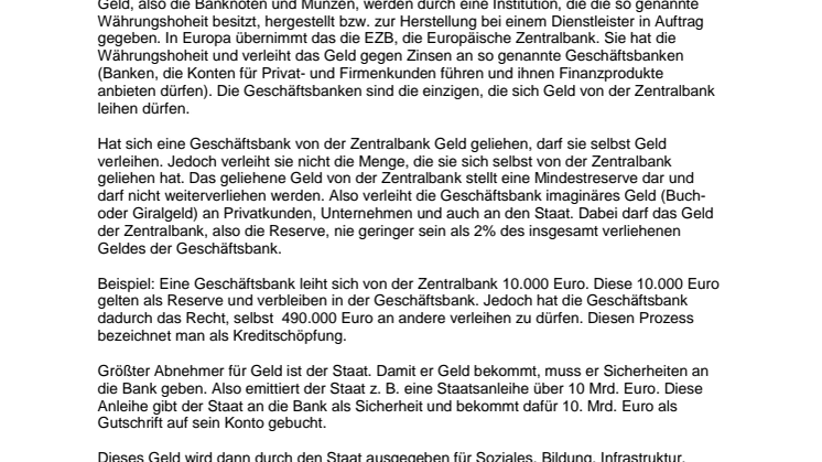 Sorge vor, aber nicht in Geld, sondern in Wohnen