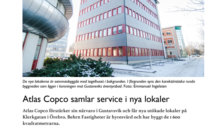 Atlas Copco samlar service i nya lokaler