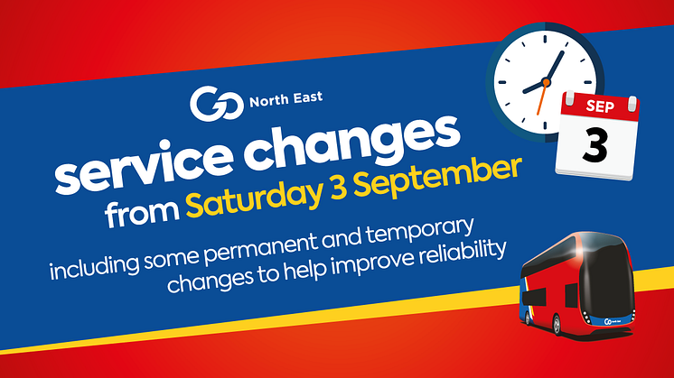 Service changes from 3 September