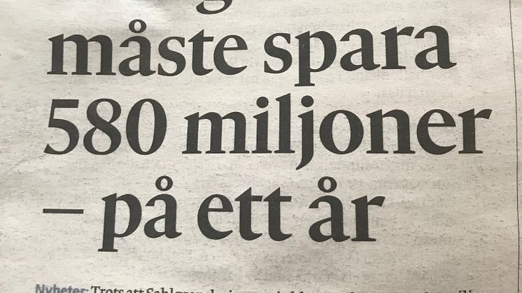 Sahlgrenska måste spara 580 miljoner 2020 - äventyrar patientansvaret