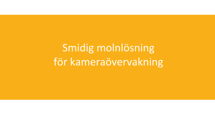 PDF: Smidig molnlösning för kameraövervakning