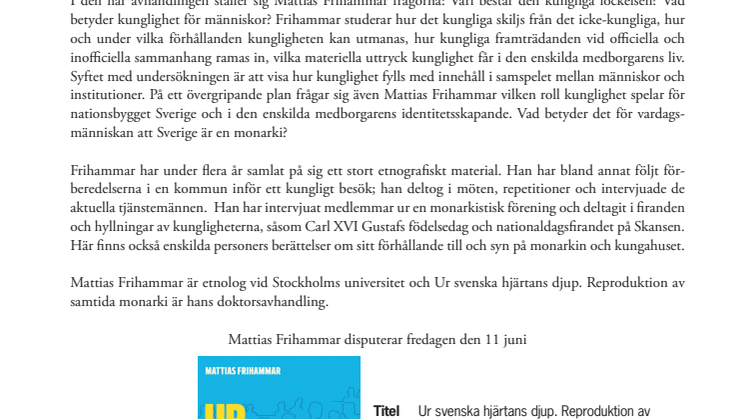 Ny bok om kunglighet i vår tid 
