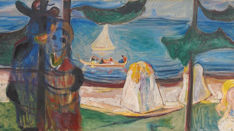 Edvard  Munchs verk PE.M.00408 "Omfavnelse på stranden" 1904 går under hammeren på Sothebys auksjon 25.mars. Foto @Munchmuseet