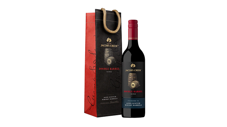 Jacob´s Creek Double Barrel Shiraz -punaviini ja Paptic-lahjakassi