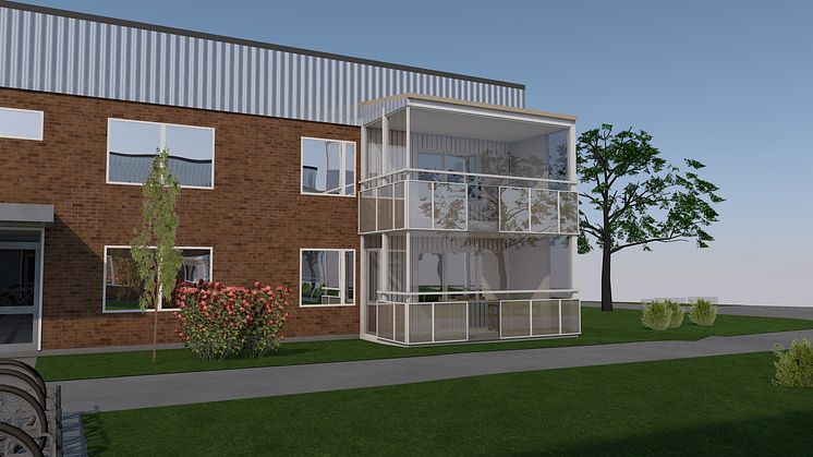 Riksbyggen bygger ut och glasar in 168 balkonger åt Brf Nyckeln i Skellefteå