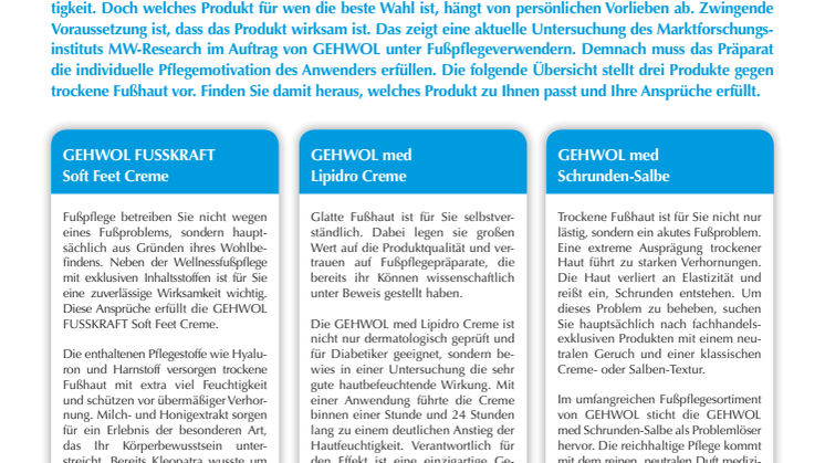 Feuchtigkeitsspender hoch 3: mit GEHWOL gegen trockene Fußhaut