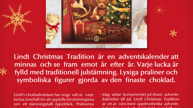Unna er en njutbar och magisk stund varje dag ända fram till jul med Lindt Christmas Tradition
