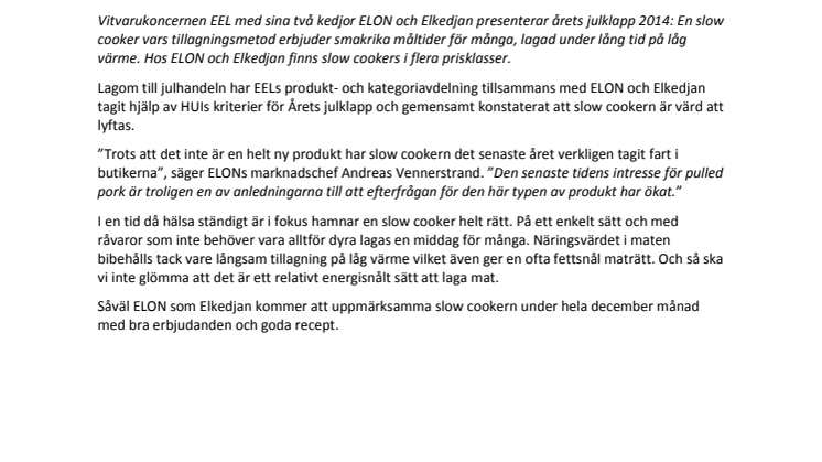 Årets julklapp 2014 – en slow cooker