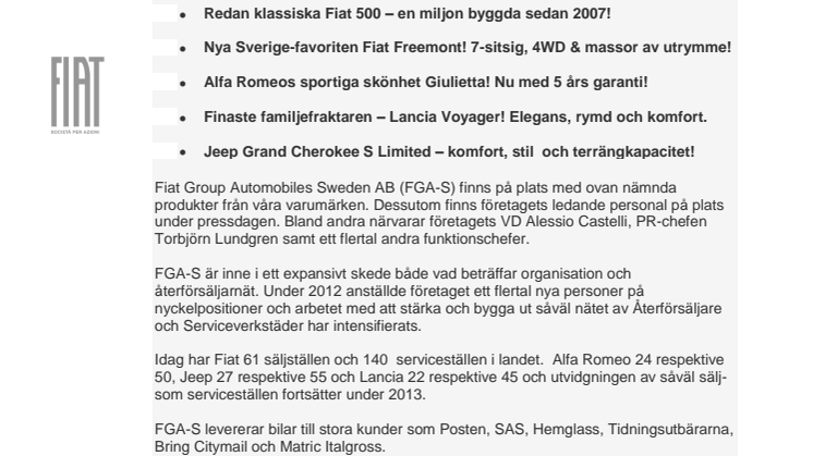 Fiat Group på Stockholm Lifestyle Motor Show