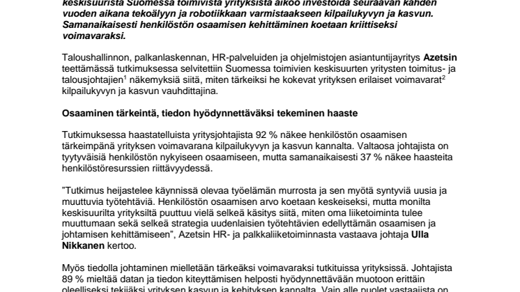 Suomalainen tutkimus: Keskisuurista yrityksistä vain 10 % on tyytyväisiä tekoälyn ja robotiikan hyödyntämiseen liiketoiminnassaan