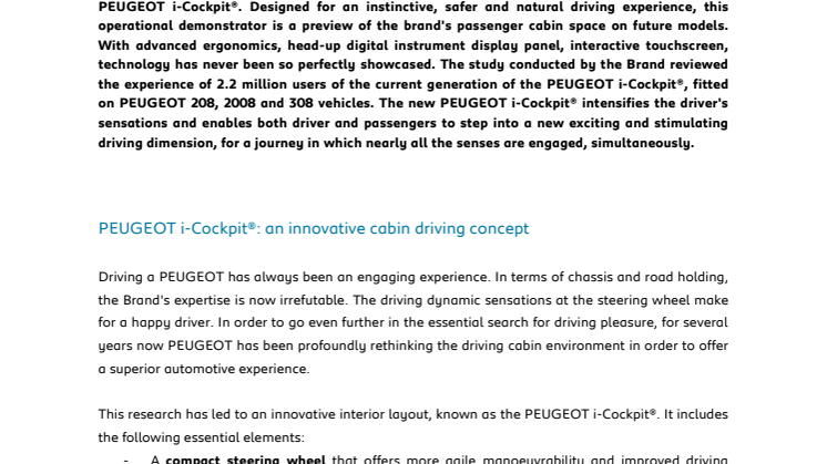 Första bilderna på Peugeots nya i-Cockpit®