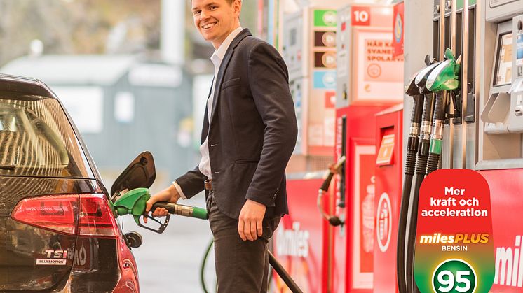 milesPLUS 95 säljs på utvalda Circle K-stationer i Malmö och Stockholmsområdet. 