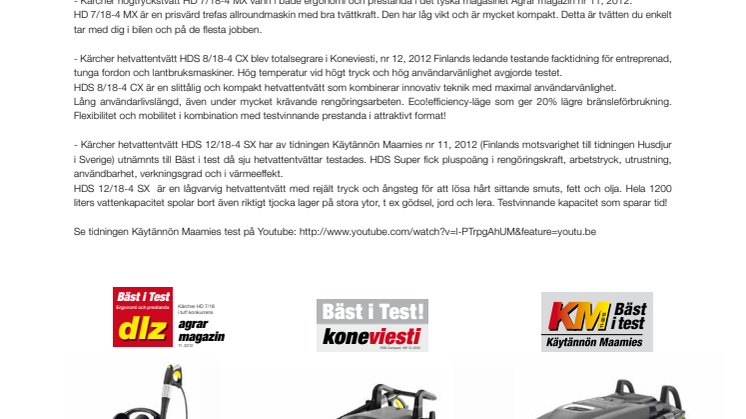 Kärcher Professional – Bäst i test gånger tre!