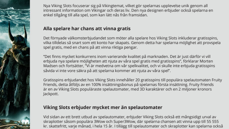 Stor uppdatering av Svenska Viking Slots internet casino