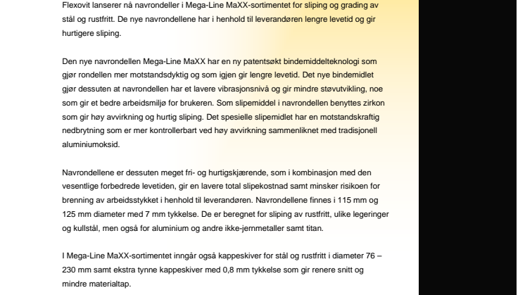 Mega-Line MaXX: Ny navrondell med lengre levetid