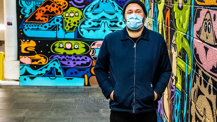 Kunstvegg på Trosterud T-banestasjon