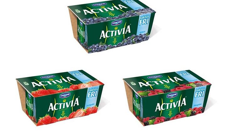 Nu lanseras laktosfri Activia i tre goda smaker!