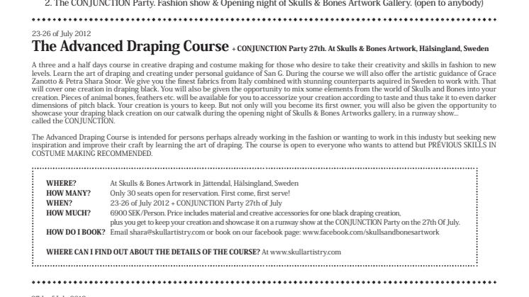 Draping Black - About the events