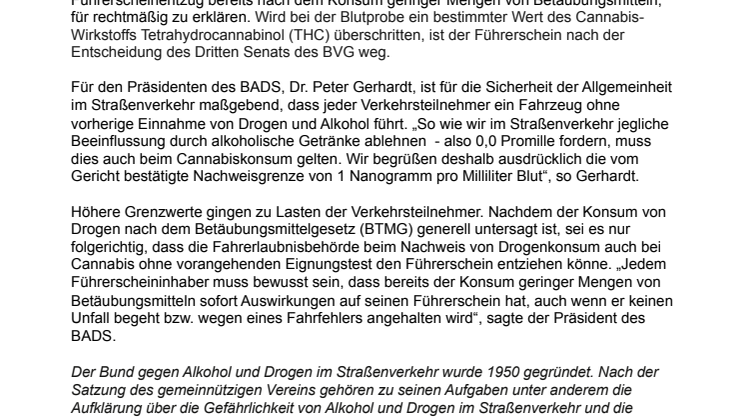 BVG-Urteil zum Cannabiskonsum 